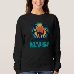 Malibu Kalifornien Surfande Strand Palmträd & Retr T Shirt
