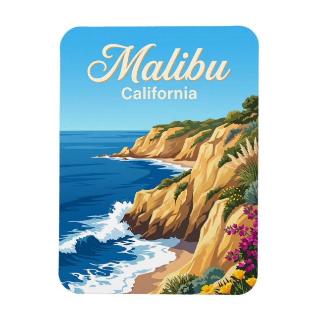 Malibu-kusten Kalifornien Magnet (Vertikal)