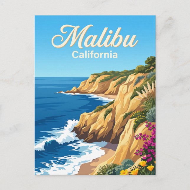 Malibu-kusten Kalifornien Vykort (Framsida)