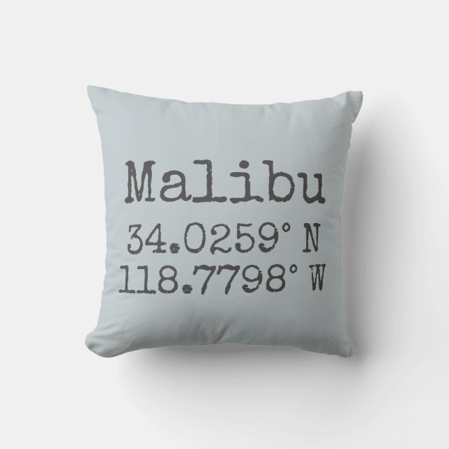 Malibu Latitude och longitud Kudde (Framsida)