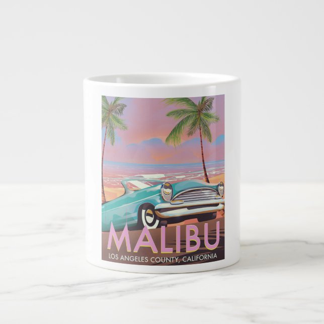 Malibu, Los Angeles, Kaliforniens reseaffisch Jumbo Mugg (Framsidan)