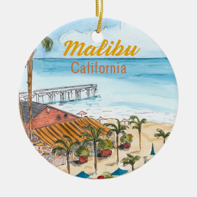 Malibu Los Angles California Ornament (Framsidan)