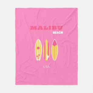 Malibu, Malibu Beach, Kalifornien, Preppy, Rosa Fleecefilt