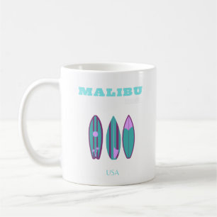 Malibu, Malibu Beach, Kalifornien, Preppy, Rosa Kaffemugg