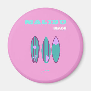 Malibu, Malibu Beach, Kalifornien, Preppy, Rosa Magnet