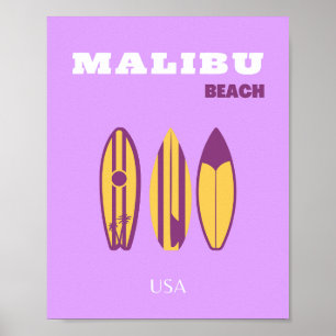 Malibu, Malibu Beach, Preppy, Preppy Girl, Lila Poster