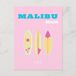 Malibu, Malibu Beach, Preppy, Preppy Girl, Rosa Helg Vykort