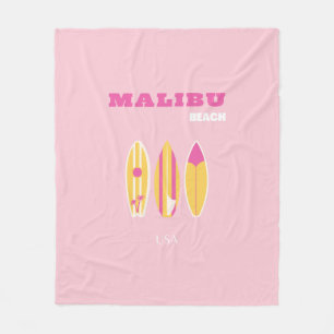 Malibu, Malibu Beach, Preppy, Rosa Fleecefilt