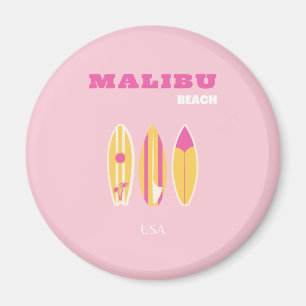 Malibu, Malibu Beach, Preppy, Rosa Magnet