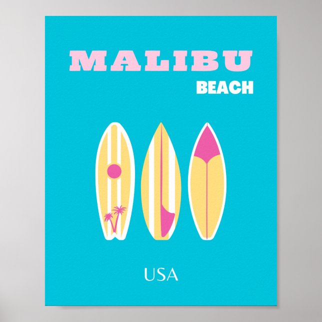 Malibu, Malibu Beach, Tropiskt, Preppy, Preppy Art Poster (Framsidan)