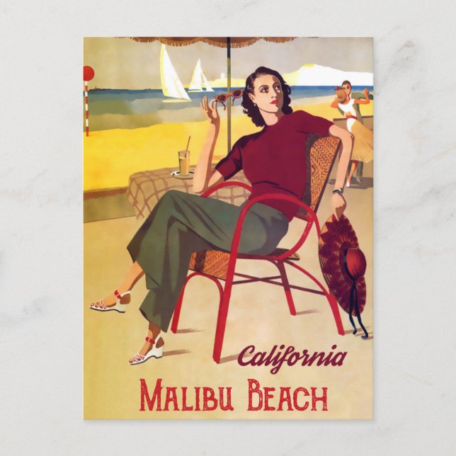Malibu-stranden Vykort (Framsida)