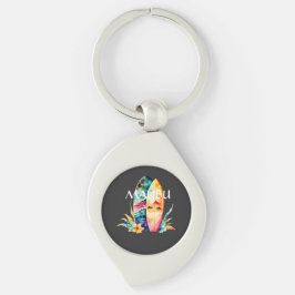 Malibu Surfa Boards Swirl Silverfärgad Nyckelring