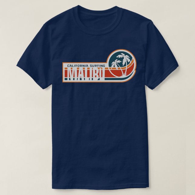 Malibu Surfing California T Shirt (Design framsida)