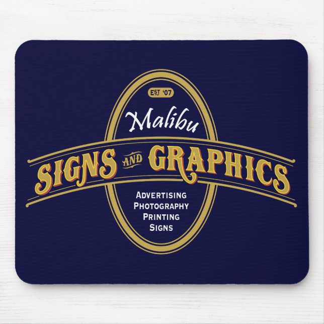Malibu tecken & diagram Mouspad Musmatta (Framsidan)