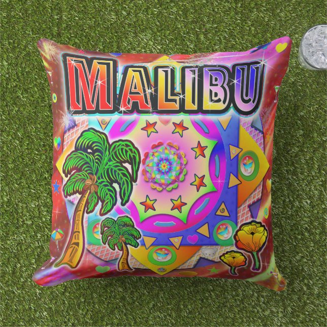 Malibu Tropical Friends Pillow Kudde (Gräs)