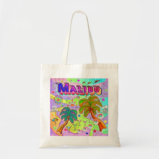 Malibu Vacation Target Tote Bag Tygkasse (Framsidan)