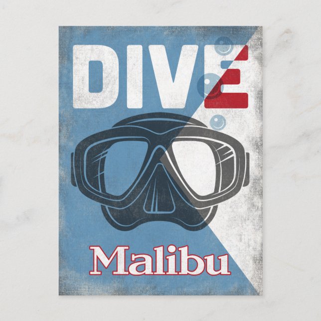 Malibu Vintage Dyka Mask Vykort (Framsida)