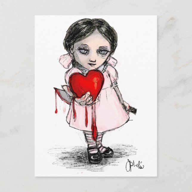 Malicious Valentine Girl Helg Vykort (Framsida)
