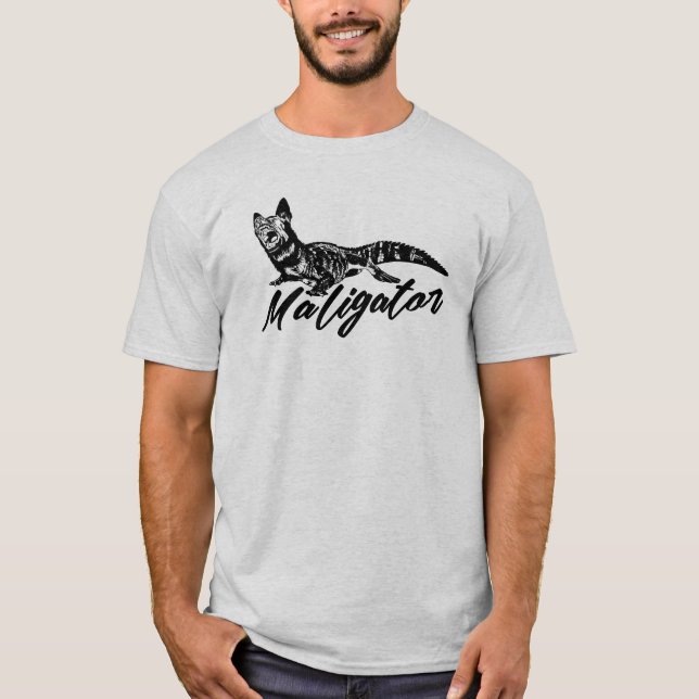 Maligator - Malinois - belgisk herde T Shirt (Framsida)