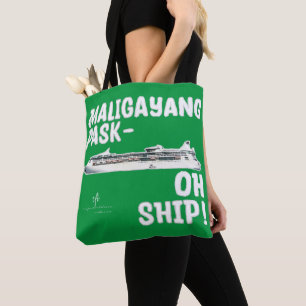Maligayang Pask-OH FRAKT! Grönt/Silver Chrs. Kryss Tygkasse