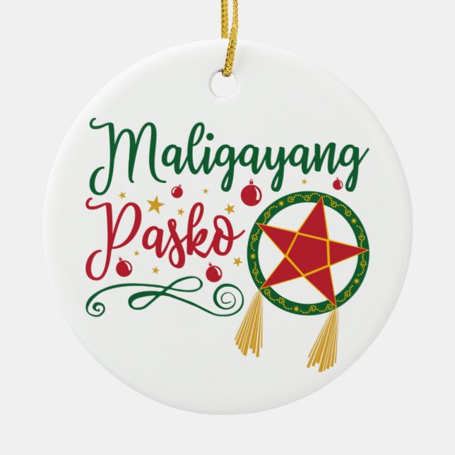 Maligayang Pasko Filipino jul Filippinerna Julgransprydnad Keramik (Framsidan)