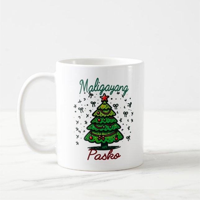 Maligayang Pasko Filipino jul Gift Kaffemugg (Vänster)