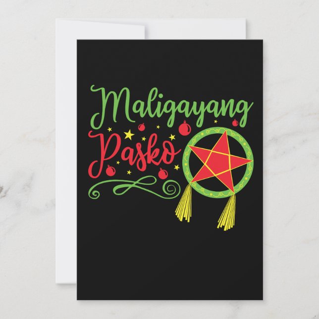Maligayang Pasko jul Filipino Filippinerna Julkort (Framsida)