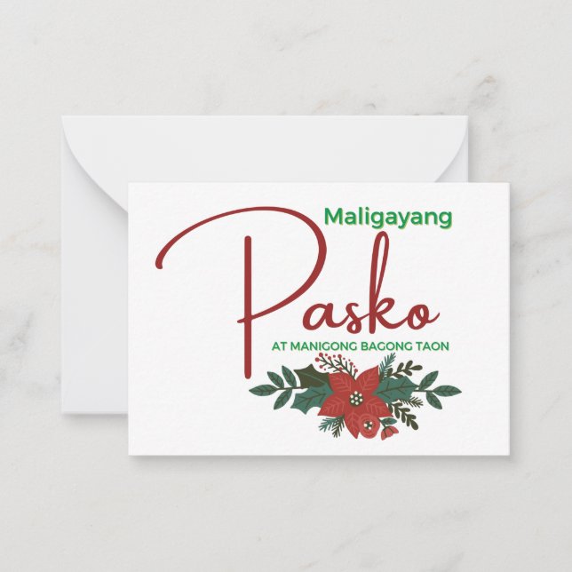 Maligayang Pasko/ Merry Christmas Greeting Card Anteckningskort (Framsida)