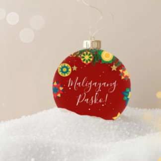 Maligayang Pasko Personalized Filipino Christmas Julgransprydnad Keramik
