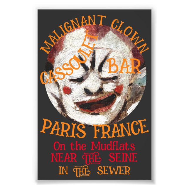 MALIGNANT CLOWN CASSOULET BAR PARIS FRANKRIKE FOTOTRYCK (Framsidan)
