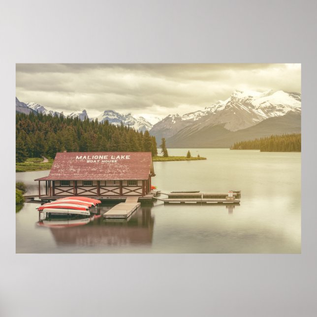 Maligne Lake båthus Poster (Framsidan)