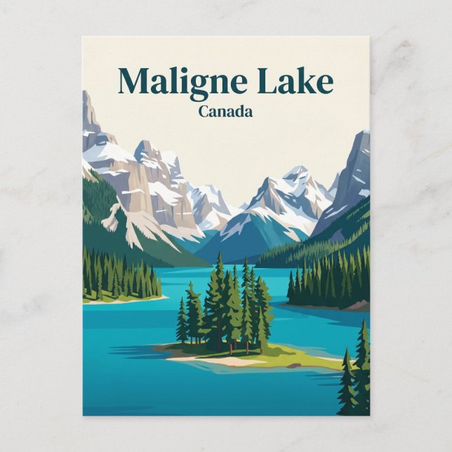 Maligne Lake Kanada Vykort (Framsida)