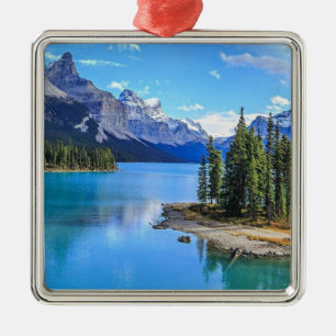Maligne Sjö, Alberta, Kanada Julgransprydnad Metall