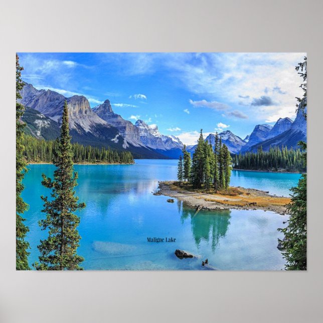 Maligne Sjö, Alberta, Kanada Poster (Framsidan)