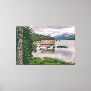 Maligne Sjö Boat House Ligcape Canvastryck