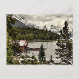 Maligne Sjö Boat Shed Jasper Natn'l Park-vykort Vykort