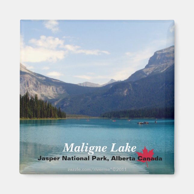 Maligne Sjö/Jasper nationalpark, Alberta Kanada Magnet (Framsidan)
