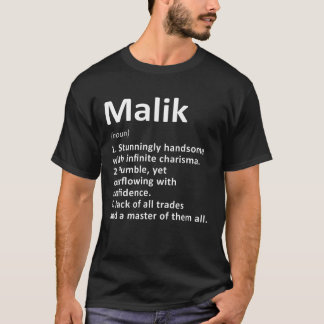 Malik Definition Personlig Namn Funny Birthday T Shirt