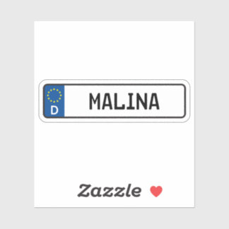 Malina German Car License Plate Klistermärken