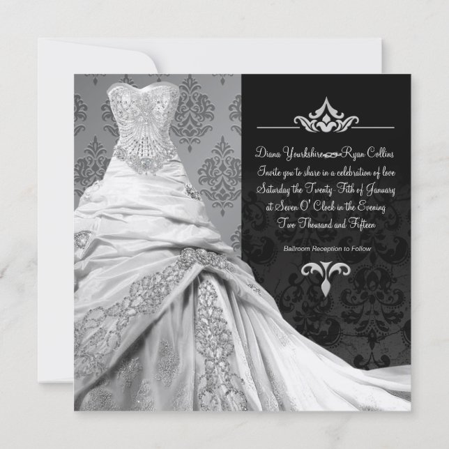 Målinbjudan för Black Tie Inbjudningar (Baksida)