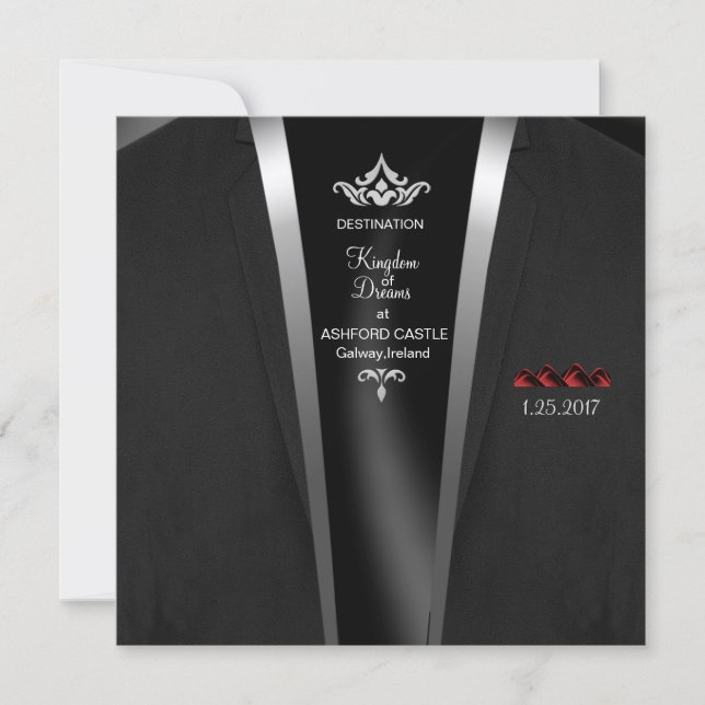 Målinbjudan för Black Tie Inbjudningar (Framsida)