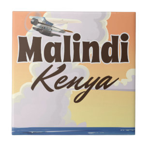Malindi Kenya Vintage Semester Affisch Kakelplatta
