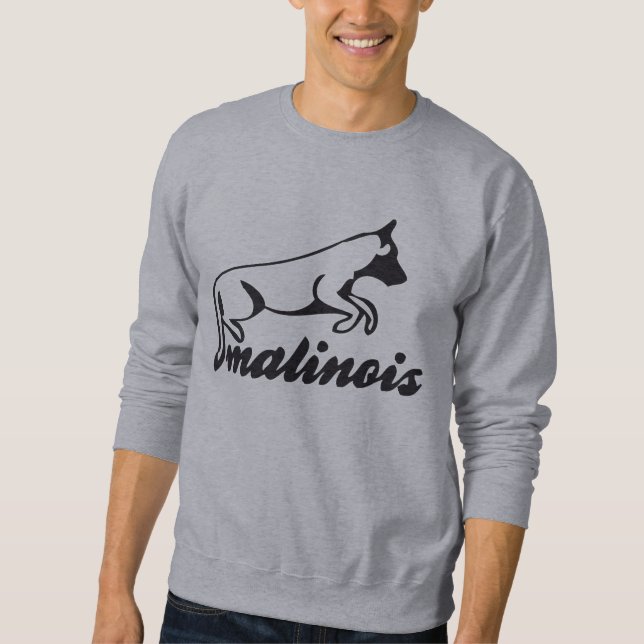 Malinois Belgian Hoodie Lång Ärmad Tröja (Framsida)