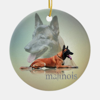 Malinois - belgisk herde - Mechelaar - Maligator Julgransprydnad Keramik