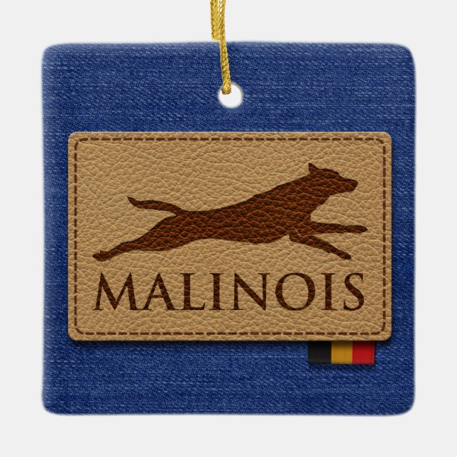 Malinois - belgisk herde - Mechelaar - Maligator Julgransprydnad Keramik (Framsida)
