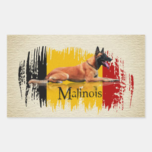 Malinois - belgisk shepherd -Mechelaar -Maligator Rektangulärt Klistermärke