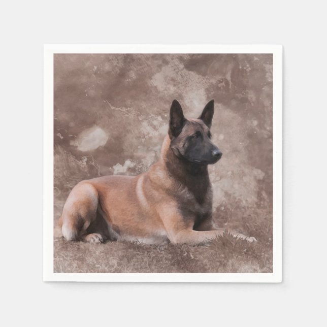 Malinois belgisk shepherd - Mechelaar Pappersservett (Framsidan)