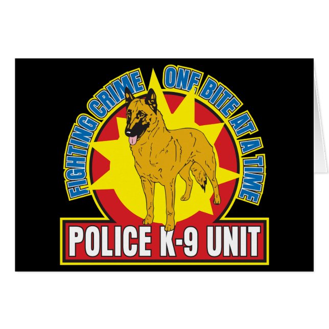 Malinois för belgare K9 bita Hälsningskort (Framsidan Horizontal)