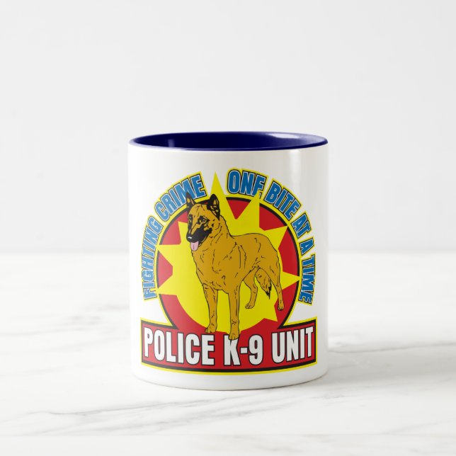 Malinois för belgare K9 bita Två-Tonad Mugg (Center)