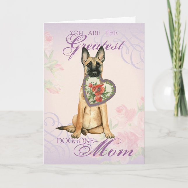 Malinois Heart Mamma Kort (Framsida)